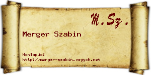 Merger Szabin névjegykártya